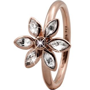 Christina Collect pink gold plated collecting ring - Marquise Flower - ring size 55